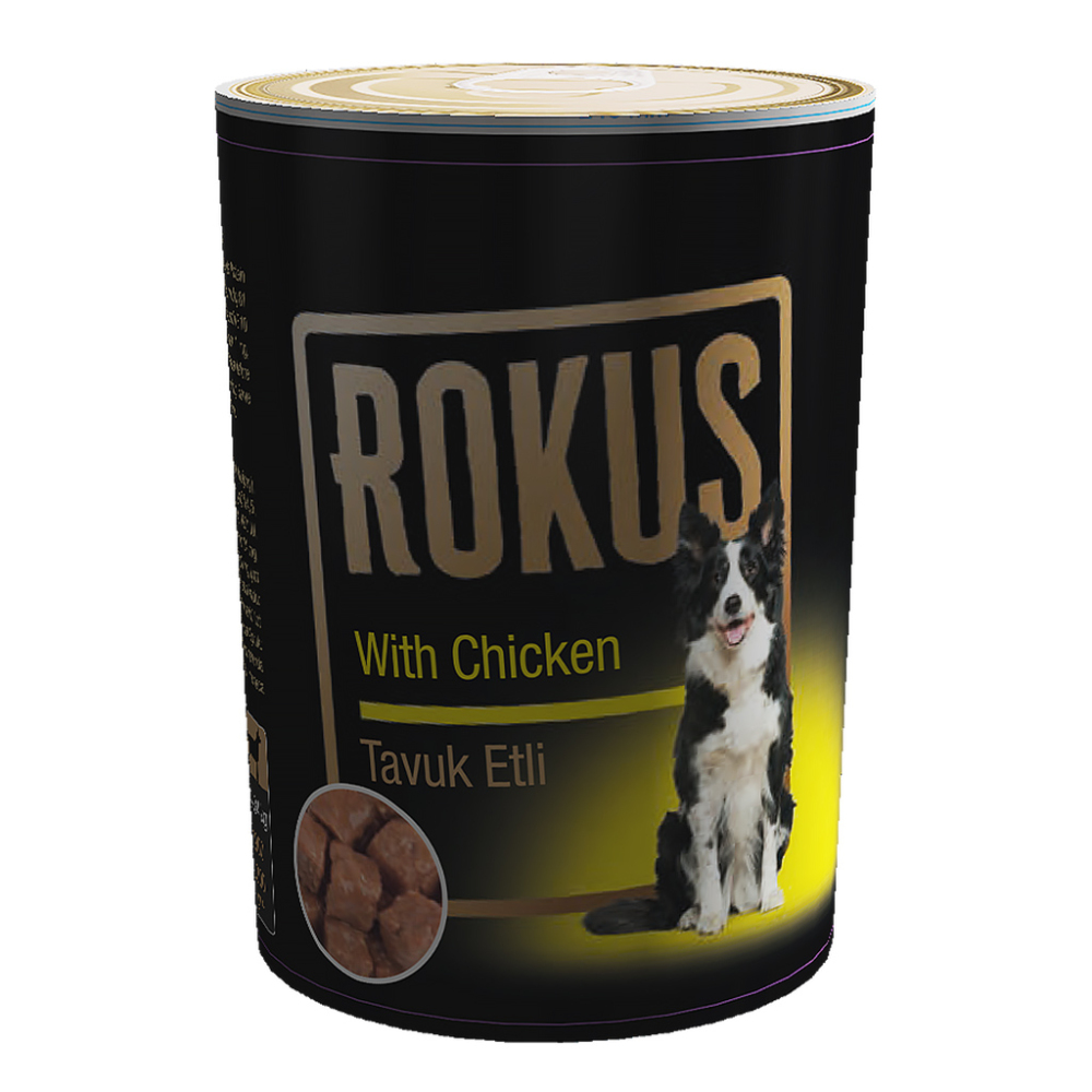 ROKUS TAVUK ETLİ YETİŞKİN KÖPEK YAŞ MAMASI 410 GR